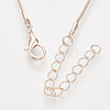 Brass Round Snake Chain Necklaces X-MAK-T006-11A-RG-2