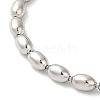 Non-Tarnish 304 Stainless Steel Oval Ball Chain Bracelets for Women BJEW-C046-01P-2