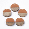 Transparent Resin & Walnut Wood Pendants X-RESI-S358-02C-A01-1