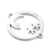 Non-Tarnish 304 Stainless Steel Hollow Connector Charms STAS-P332-09P-2