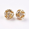 Brass Clear Rhinestone Beads LS-RB-A017-10mm-G-2