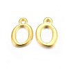 Golden Plated Alloy Letter Pendants PALLOY-J718-01G-O-1