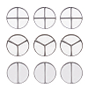 3 Style 2/3/4 Compartments Empty Round Iron Eyeshadow Replacement Box FIND-FH0007-33-1