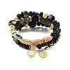 Bohemian Handwork Multi-Colored Stone Beaded Bracelet AJEW-Z038-01F-1