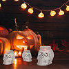 SUPERFINDINGS 3Pcs 3 Style Halloween Skull Candle Silicone Statue Molds CAND-FH0001-04-5