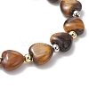 Electroplate Non-magnetic Synthetic Hematite & Natural Gemstone Heart Beads Stretch Bracelets for Women BJEW-JB13447-5