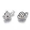 Brass Micro Pave Cubic Zirconia Charms X-ZIRC-R109-044P-NF-2