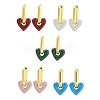 Rack Plating Heart Brass Enamel Hoop Earrings for Women EJEW-G410-66G-1