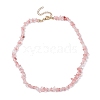 Synthetic Cherry Quartz Glass Chip Beaded Necklace NJEW-JN04616-01-4