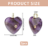 2Pcs Natural Amethyst Pendants G-FH0002-76A-2