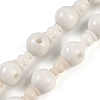 Natural White Jade 3-Hole Guru Beads Strands G-H064-E03-01-1