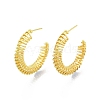 Brass Wire Swirl C-shape Stud Earrings EJEW-G322-04MG-1
