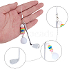 2Pcs 2 Styles Golf Plastic & Alloy Pendant Decorations HJEW-BM0001-40-7