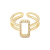 Brass Micro Pave Cubic Zirconia Open Cuff Rings RJEW-R146-04A-G-3