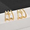 Star Brass Micro Pave Clear Cubic Zirconia Stud Earrings EJEW-B131-02G-2