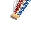 American Flag Style Red Blue White Imitation Leather Cord Bracelet PW-WG35B3F-01-3