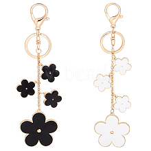 WADORN 2Pcs 2 Colos Alloy Enamel Keychain KEYC-WR0001-16