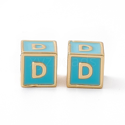 Rack Plating Brass Enamel Beads KK-B060-04G-06D-1