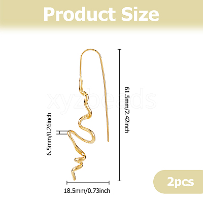 1 Pair Brass Dangle Earrings EJEW-HS0001-29G-1