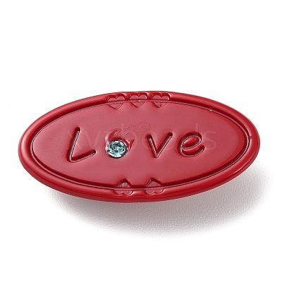 Oval with Word Love Resin Alligator Hair Clips PHAR-D015-01D-1