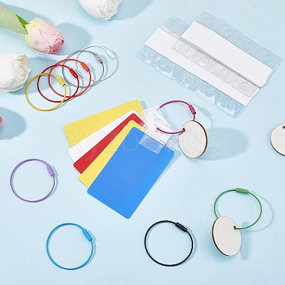 10Pcs 10 Colors Iron Cable Wire Keychains FIND-CP0003-82-1