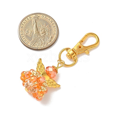 Angel Glass & Alloy Pendant Decorations HJEW-MZ00360-05-1