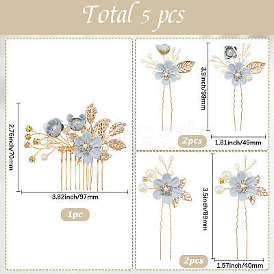 Plastic and Resin and Iron Hairpin Set OHAR-WH20020-04C-1