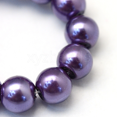 Baking Paint Pearlized Glass Pearl Round Bead Strands X-HY-Q003-4mm-59-1