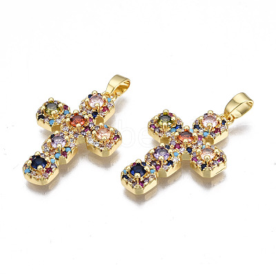 Brass Micro Pave Cubic Zirconia Pendants ZIRC-N039-157B-NF-1
