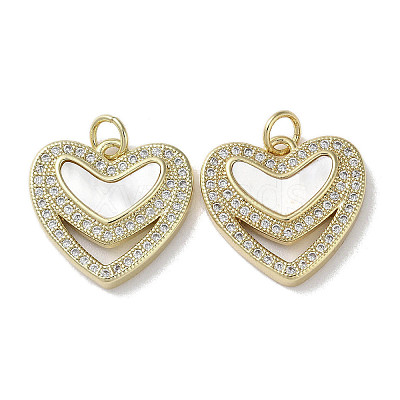 Brass Micro Pave Cubic Zirconia Pendants KK-G485-34D-G-1