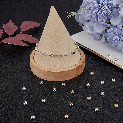 30Pcs 925 Sterling Silver Crimp Beads Covers FIND-BBC0002-98-1