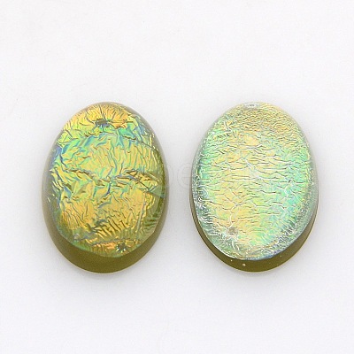 Oval Resin Imitated Opal Cabochons CRES-L008-M-1
