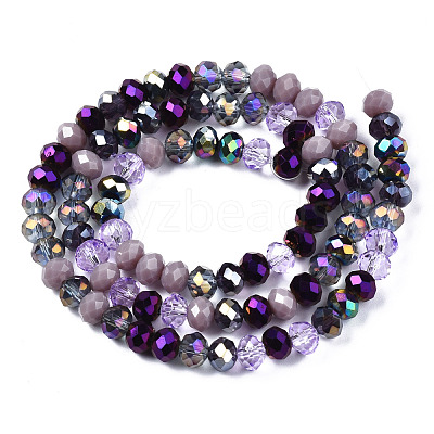 Electroplate Glass Beads Strands EGLA-N002-12C-1