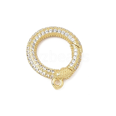 Brass Micro Pave Clear Cubic Zirconia Spring Gate Rings CU-CBA7D5E-04A-G-1