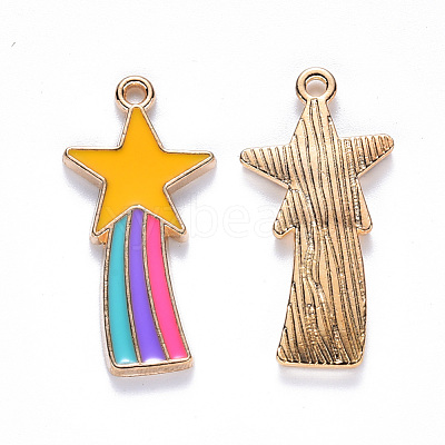 Alloy Enamel Comet Star Pendants X-ENAM-N054-010A-1