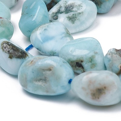 Natural Larimar Beads Strands X-G-L493-37-1