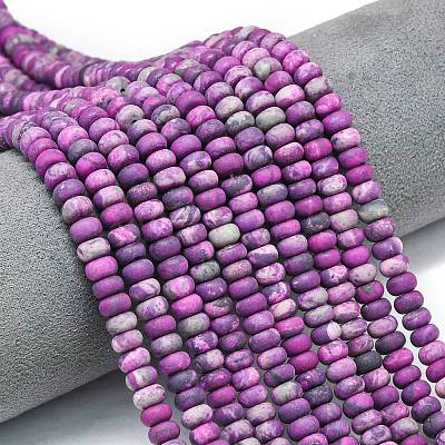 Dyed Natural Map Stone Beads Strands G-P575-A21-6x4mm-03-1