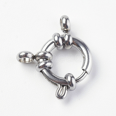 Tarnish Resistant 304 Stainless Steel Smooth Surface Spring Ring Clasps LS-STAS-E143-02A-P-1