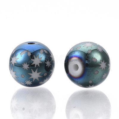 Christmas Electroplate Glass Beads EGLA-R113-07E-1