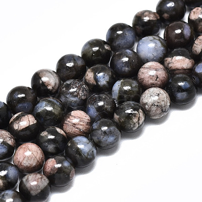 Natural Glaucophane Beads Strands G-R485-12-6mm-1