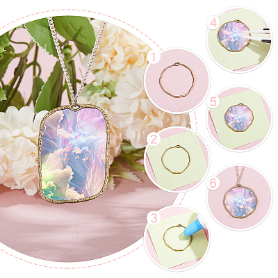 48Pcs 6 Styles Alloy Open Back Bezel Pendants FIND-CA0008-85-1