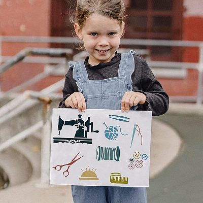Large Plastic Reusable Drawing Painting Stencils Templates DIY-WH0202-443-1
