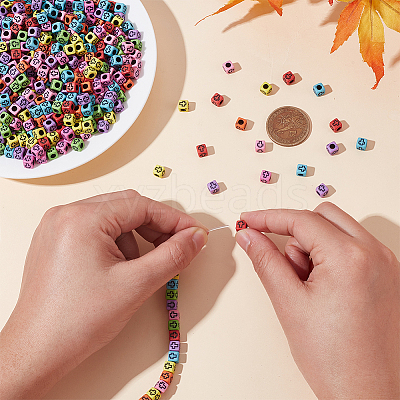 800Pcs Opaque Acrylic Enamel Beads MACR-SC0002-50-1