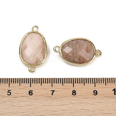 Natural Sunstone Faceted Connector Charms G-K347-11G-01-1