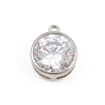 Brass Pave Clear Cubic Zirconia Charms CU-CBAD306-24C-P-1