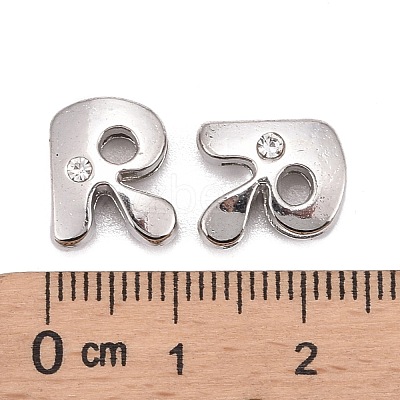Letter Slider Beads for Watch Band Bracelet Making ALRI-O012-R-NR-1