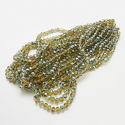 Electroplate Glass Faceted Rondelle Beads Strands EGLA-D020-8x5mm-M-1