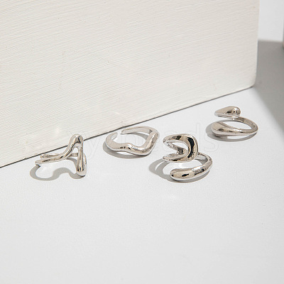 4Pcs Alloy Finger Rings Sets WG7802C-24-1