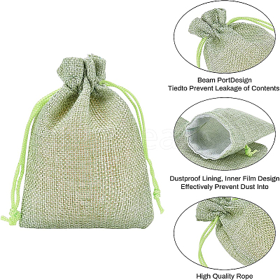 Burlap Packing Pouches Drawstring Bags ABAG-BC0001-15-1