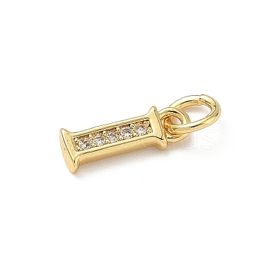 Brass Micro Pave Cubic Zirconia Charms KK-I382-03G-I-1